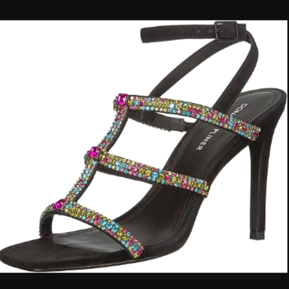 NIB Donald Pliner Leather Rhinestone Pumps, 7.5